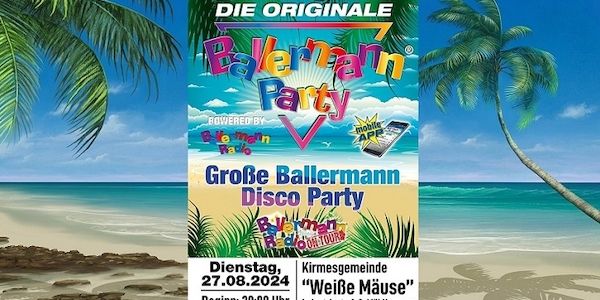 3. Runde! Kirmesgemeinde "Weiße Mäuse" feiert erneut Ballermann Party mit Ballermann Radio