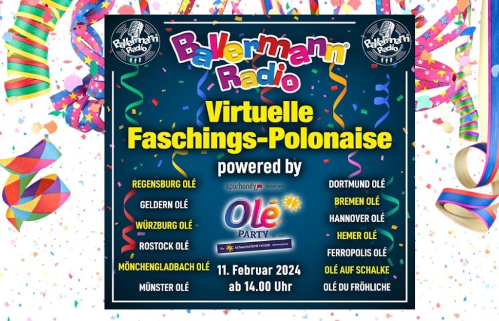 So wird gefeiert! Faschings-Polonaise powered by Olé Party auf Ballermann Radio
