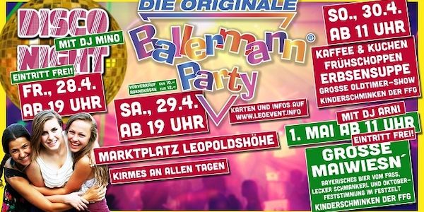 Die originale Ballermann Party: Partysause in Leopoldshöhe am 29.04.23