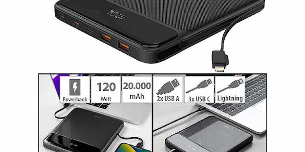 Mit der Powerbank von revolt lassen sich Smartphones, Tablet-PCs, mobile Lautsprecher und E-Book-Reader aufladen!