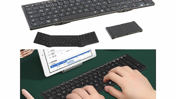 Die kabellose sowie faltbare Fullsize-Tastatur mit Bluetooth und Beleuchtung