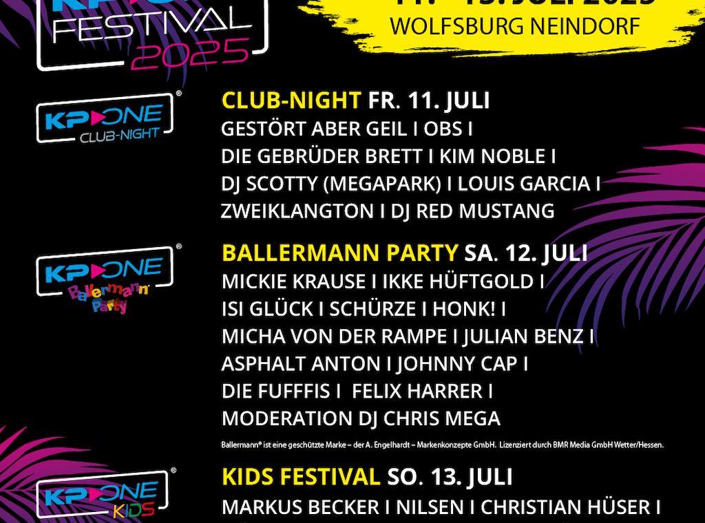 Die originale Ballermann Party beim KP-ONE FESTIVAL 2025 in Wolfsburg