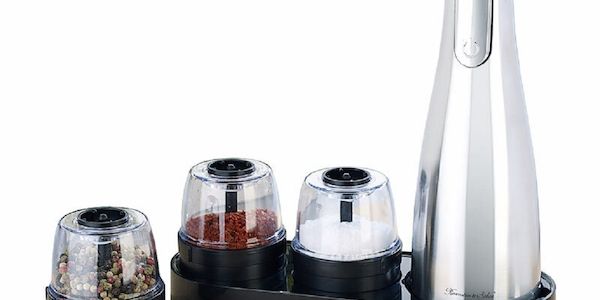 Akku-Multi-Gewürzmühle mit 3x 150-ml-Wechselbehälter!
