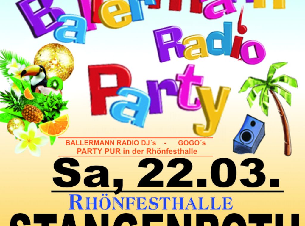 Malle pur! Die originale Ballermann Party an der Playa de Stangenroth