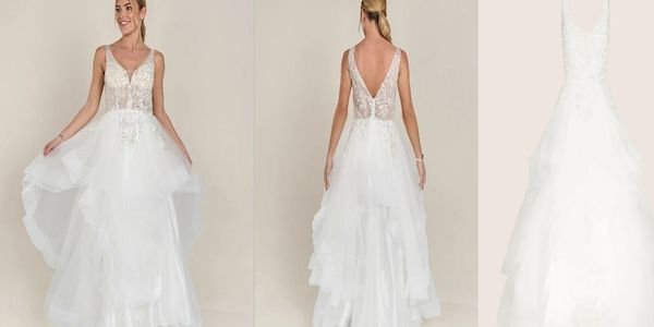 APART langes Hochzeitskleid mit aufwendig besticktem Tüll 