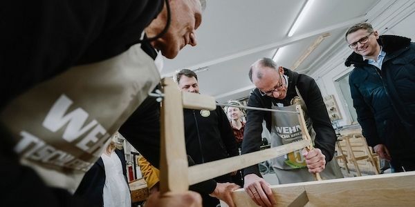 Für „Motivation Handwerk“: Ralf Moeller, Friedrich Merz u. Jörg Dittrich, Präsident des Zentralverbandes des Deutschen Handwerks, machten sich für das Handwerk stark