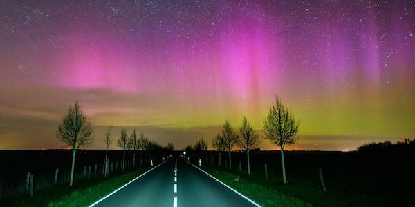 Polarlichter leuchten über Brandenburg