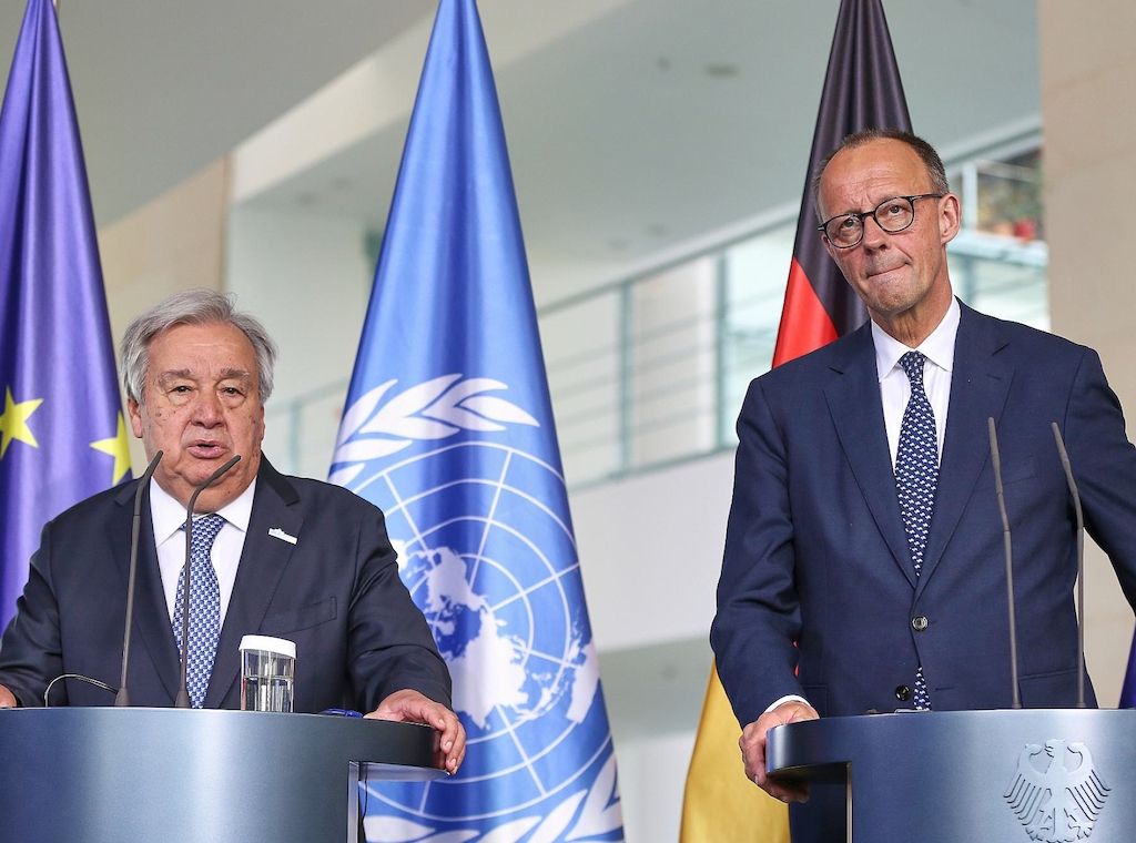Merz sagt bei Guterres-Besuch auch künftig UN-Beitragszahlungen zu