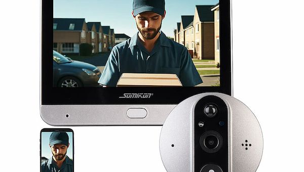 Die Somikon Smarte Türspion-Kamera VTK-600 bietet Sicherheit per Echtzeit-Überwachung sowie Personenerkennung
