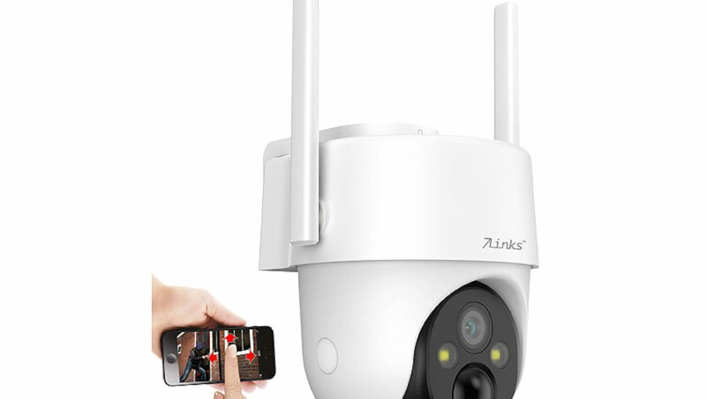 Die 7links LTE Pan-Tilt Überwachungskamera IPC-730.lte bietet zuverlässige Sicherheit auch ohne WLAN.