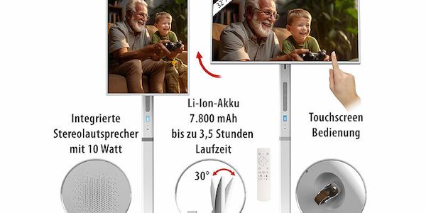Der mobile Smart-Bildschirm ST-320 bietet maximale Flexibilität und modernste Technologie.
