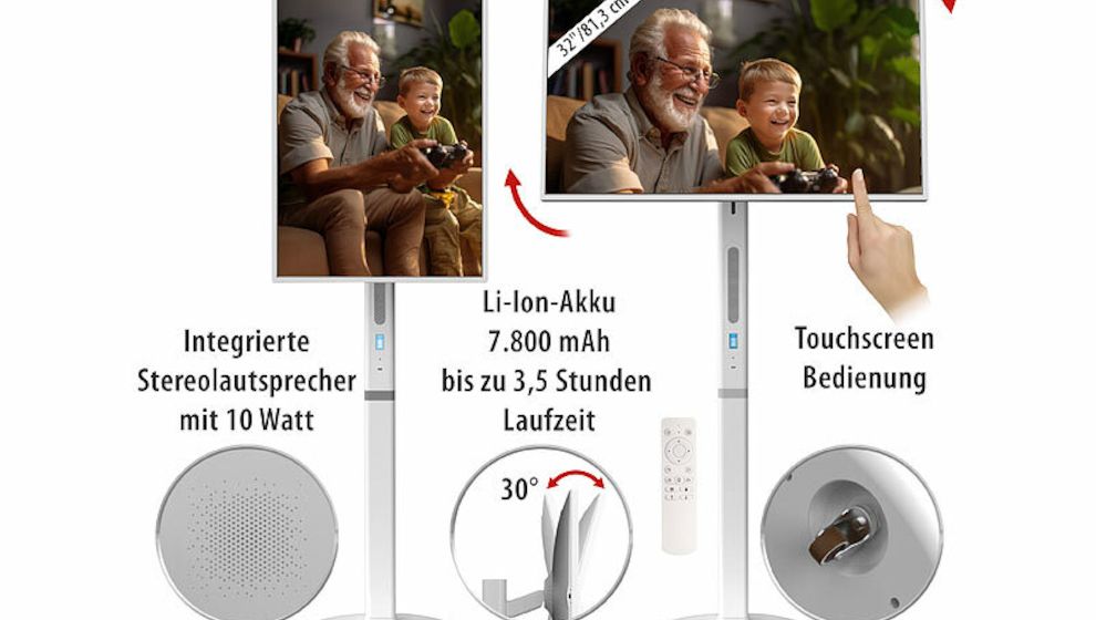 Der mobile Smart-Bildschirm ST-320 bietet maximale Flexibilität und modernste Technologie.