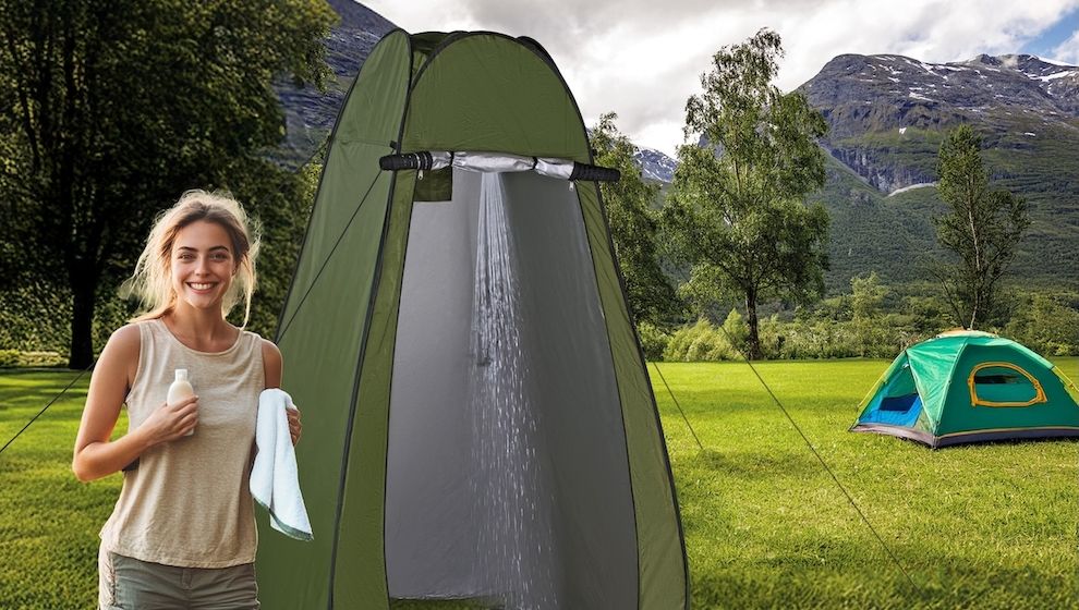 Semptec Pop-Up-Zelt: Mobile Dusch- und Umkleidelösung für unterwegs