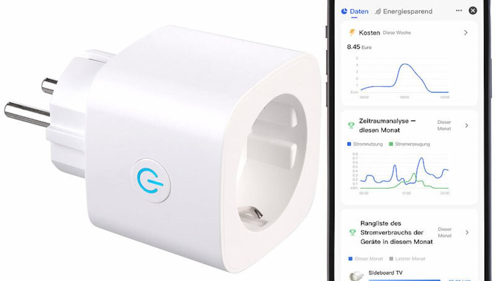 Luminea SF-605.avs: Smarte WLAN-Steckdose für Solar & Verbrauch