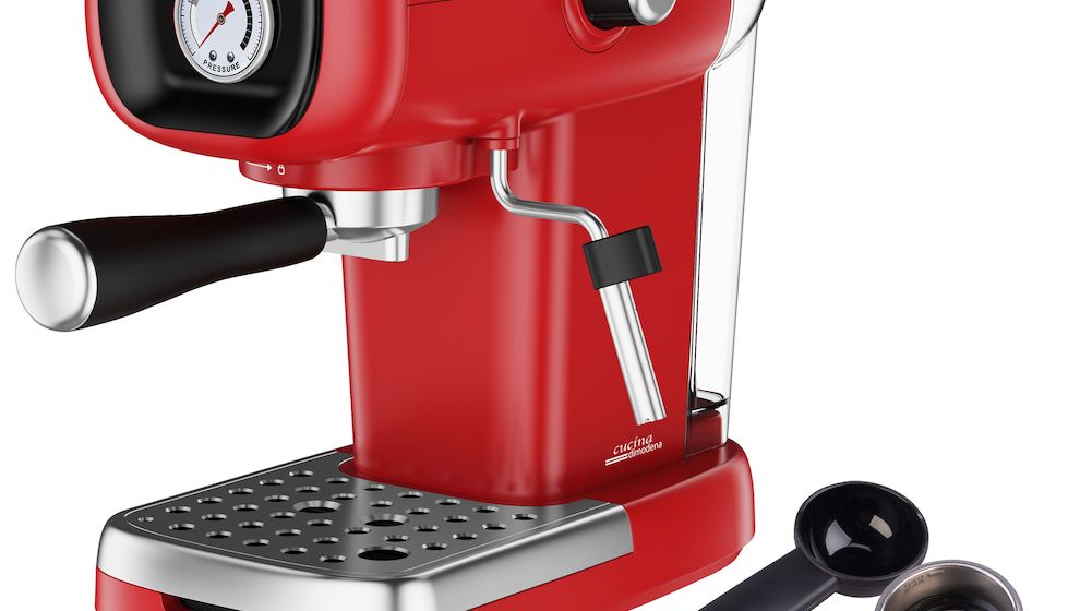 Cucina di Modena: Retro-Siebträgermaschine für Espresso & Milchschaum