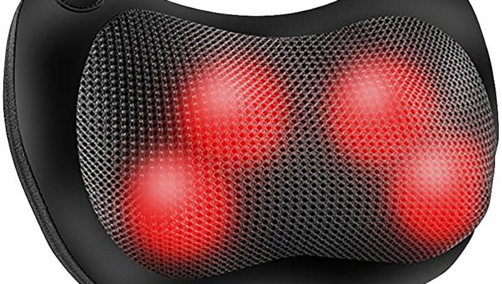Das Shiatsu-Massagekissen lockert gezielt verspannte Muskelpartien