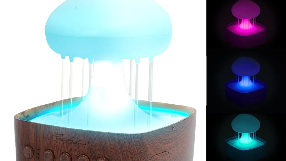 Regenwolken-Luftbefeuchter: Frische Luft & Entspannung mit LED und Naturklängen