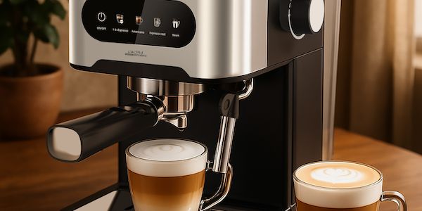 Espresso auf Knopfdruck: Siebträgermaschine mit Milchaufschäumer & Touch-Bedienung
