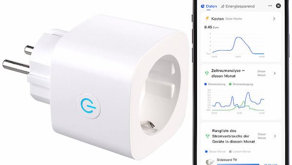 Luminea SF-605.avs: Smarte WLAN-Steckdose für Solar & Verbrauch
