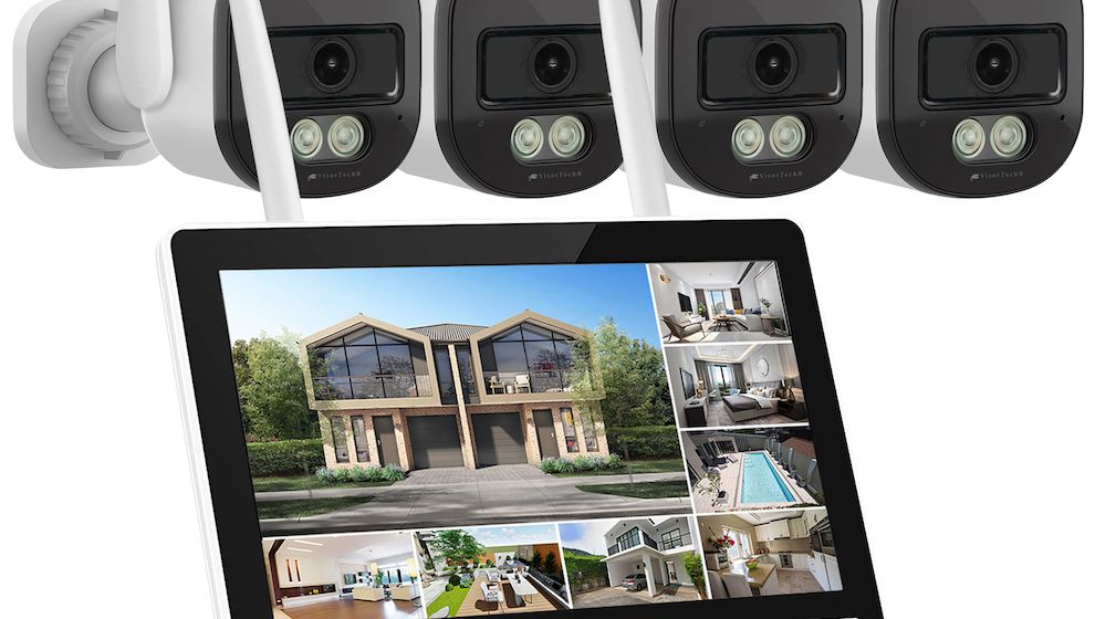 VisorTech WLAN-Überwachungssystem mit 2K-Kameras und 800 m Reichweite