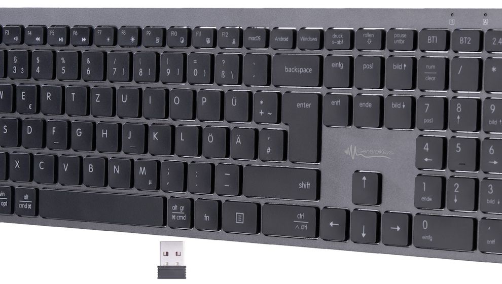 Kabellose Multi-Device-Tastatur für bis zu 3 Geräte mit langer Akkulaufzeit