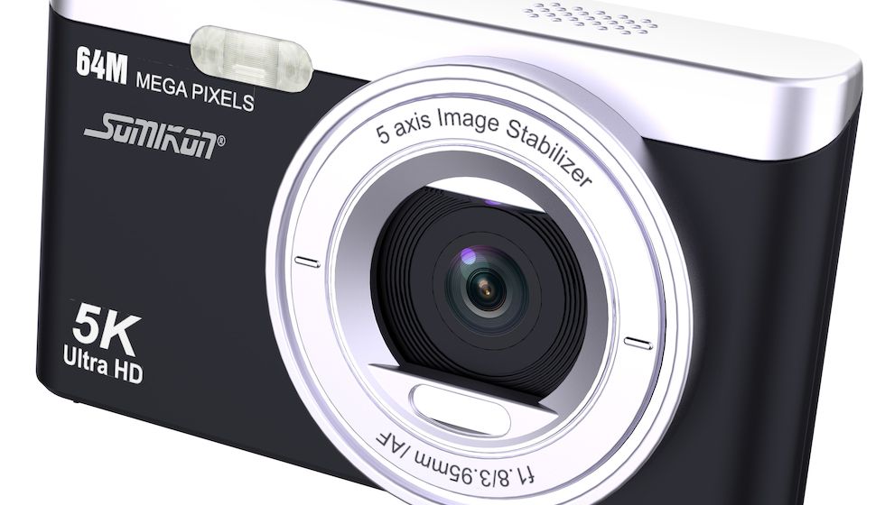 Kompakte 4K-Vlogging-Kamera mit 64 MP, 5K-Option und Bildstabilisator