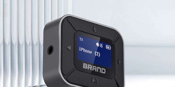 2in1-Bluetooth-Audio-Adapter mit Display und Flugzeugadapter