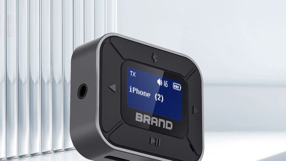 2in1-Bluetooth-Audio-Adapter mit Display und Flugzeugadapter