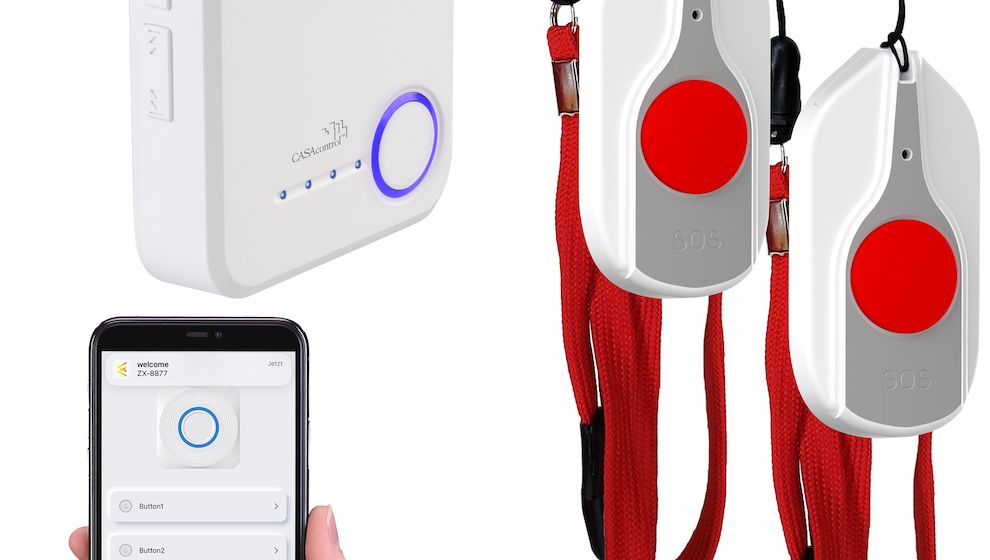 Smartes SOS-Notrufsystem mit App-Benachrichtigung und 180 m Reichweite
