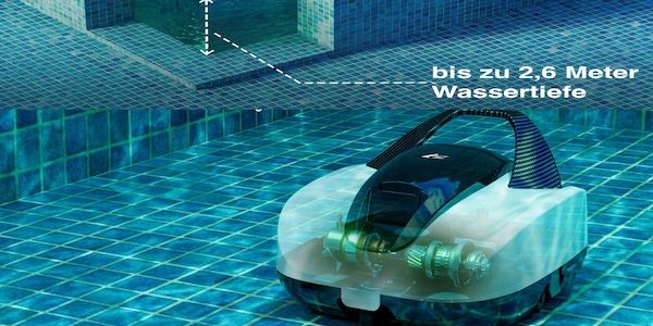 Kabelloser Akku-Poolreiniger-Roboter mit bis zu 100 Minuten Laufzeit