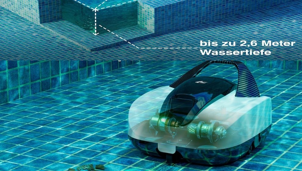 Kabelloser Akku-Poolreiniger-Roboter mit bis zu 100 Minuten Laufzeit