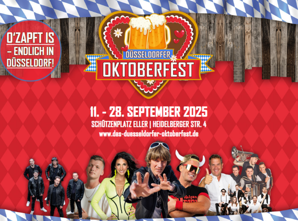 Tradition trifft Mallefeeling - Das Düsseldorfer Oktoberfest vom 11. – 28.09.2025