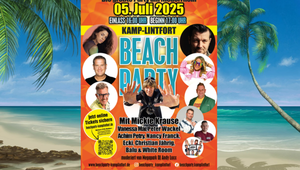 Mega-Event mit Mickie Krause, Vanessa Mai & Co: Vorfreude auf Beach Party