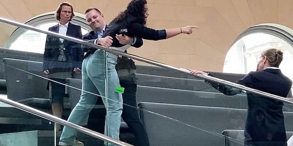 Besucherin stört Bundestagssitzung - "Free Palestine"-Rufe