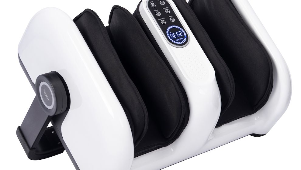 Shiatsu-Fuß- und Wadenmassage mit Wärme und Fernbedienung