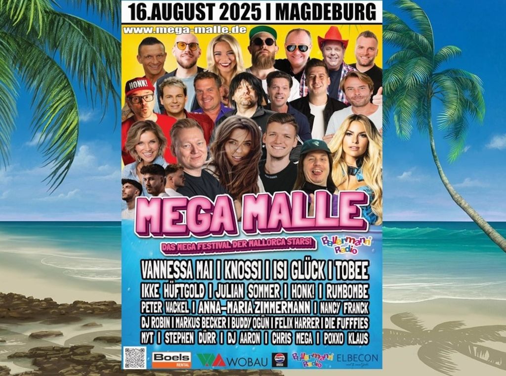 Grandioses Line-Up bei Mega Malle Magdeburg am 16.08.25