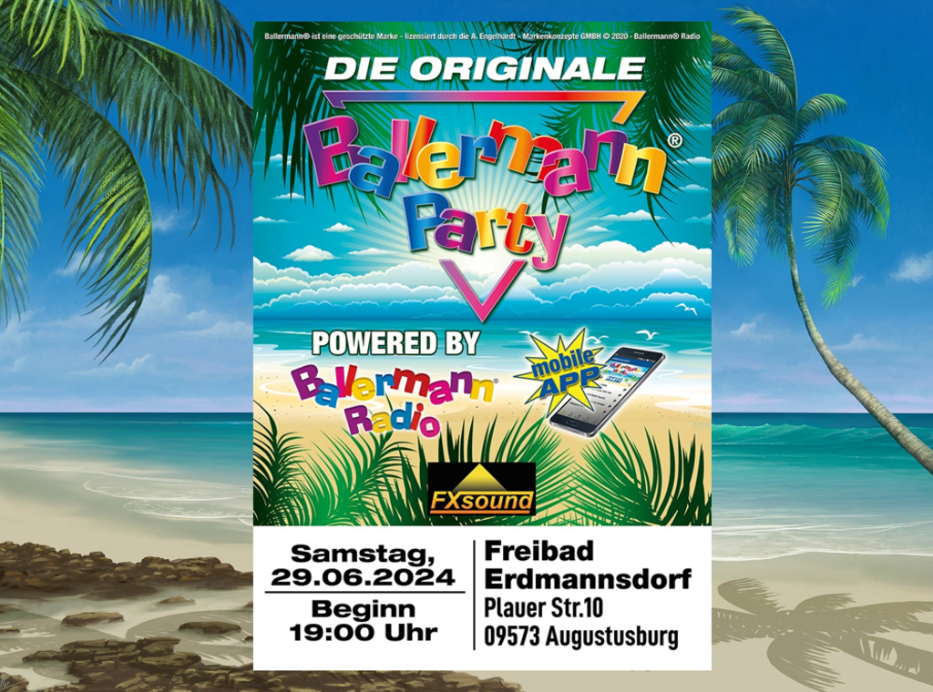 Mallorcafeeling vom Feinsten: Originale Ballermann Party im Freibad Erdmannsdorf