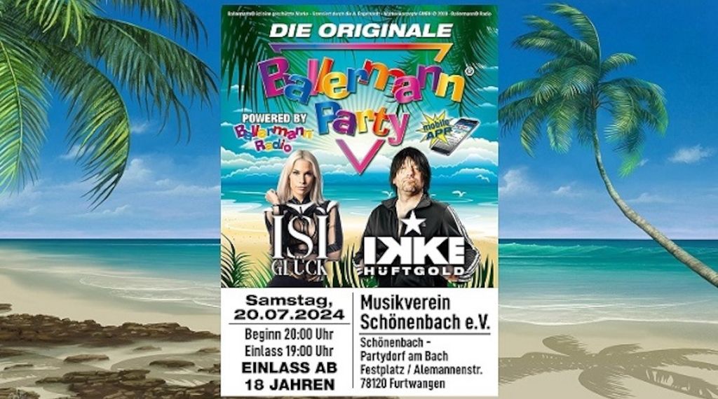 Musikverein Schönenbach lässt originale Ballermann Party mit Ballermann Radio steigen