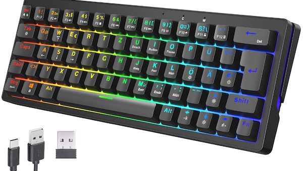 Ultrakompakte mechanische Tastatur mit RGB und Bluetooth