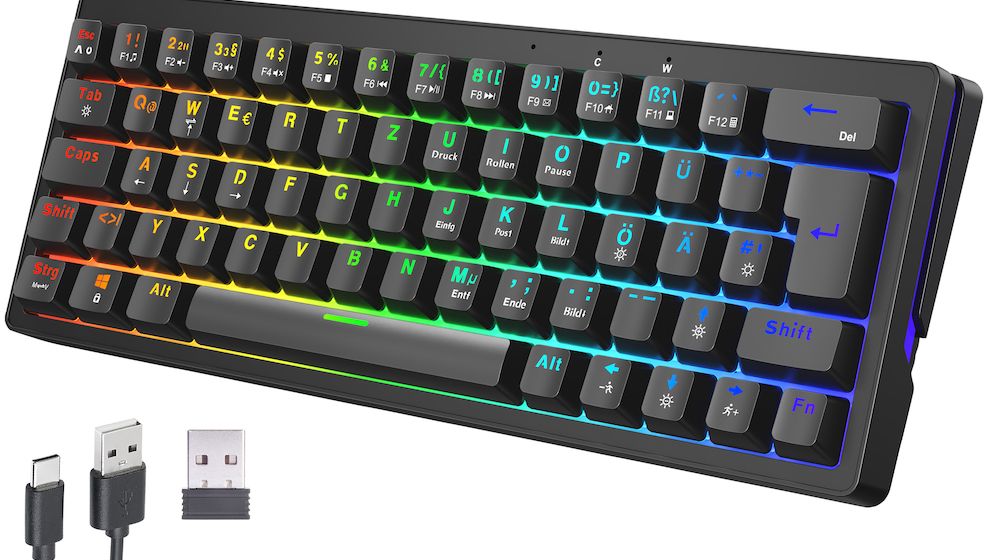 Ultrakompakte mechanische Tastatur mit RGB und Bluetooth