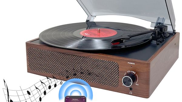 Klassischer Plattenspieler mit Bluetooth und HiFi-Anschluss