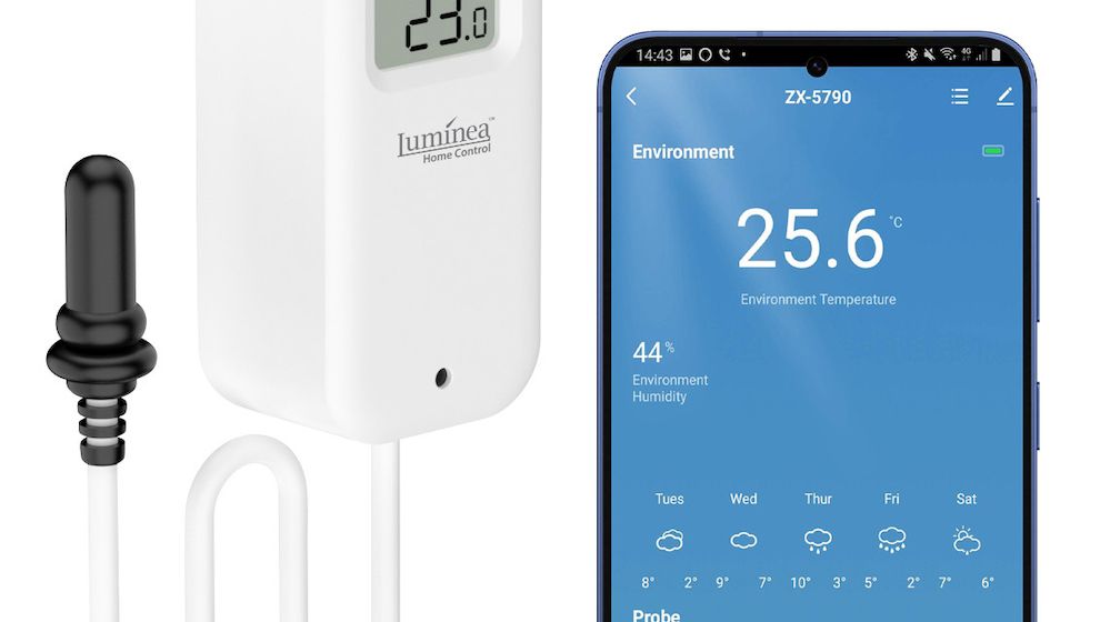 Luminea WLAN-Klima-Sensor mit App & Außensensor