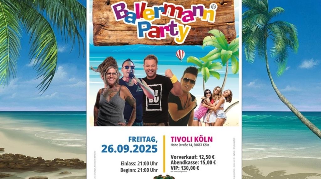 Das gab es noch nie! Die originale Ballermann Party im Tivoli Cologne