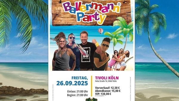 Das gab es noch nie! Die originale Ballermann Party im Tivoli Cologne