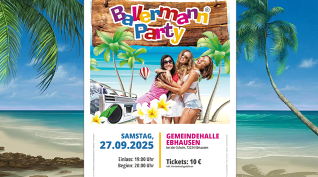 Ebhausen steht Kopf: FFW lädt zur Ballermann Party am 27.09.25 ein