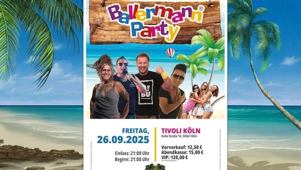 Malle trifft Clubstyle: Originale Ballermann Party im Tivoli Köln