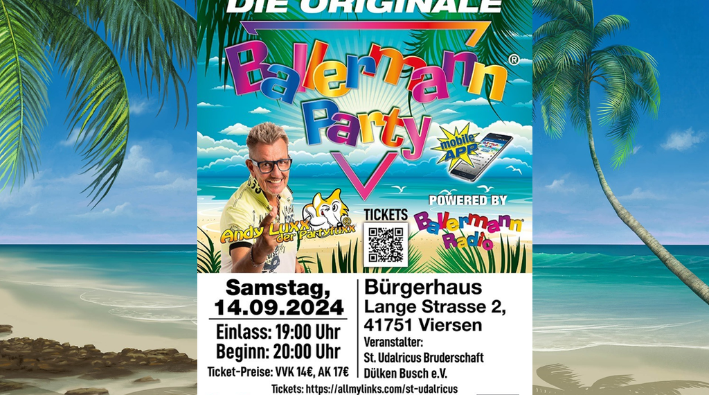 Originale Ballermann Party: St. Udalricus Bruderschaft Dülken - Busch e.V. im Partyfieber