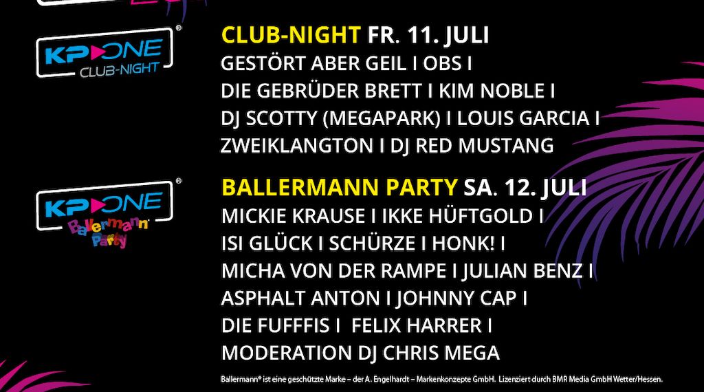 Die originale Ballermann Party beim KP-ONE FESTIVAL 2025 in Wolfsburg