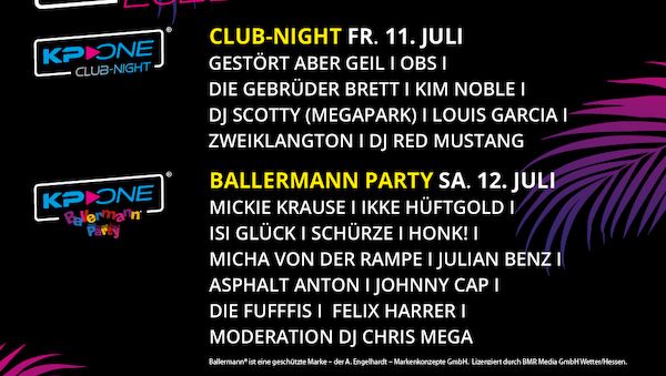 Die originale Ballermann Party beim KP-ONE FESTIVAL 2025 in Wolfsburg