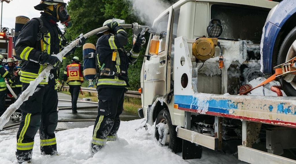 Feuerwehr Bremen verhindert Schlimmeres bei Fahrzeugbrand auf B236 bei Dortmund